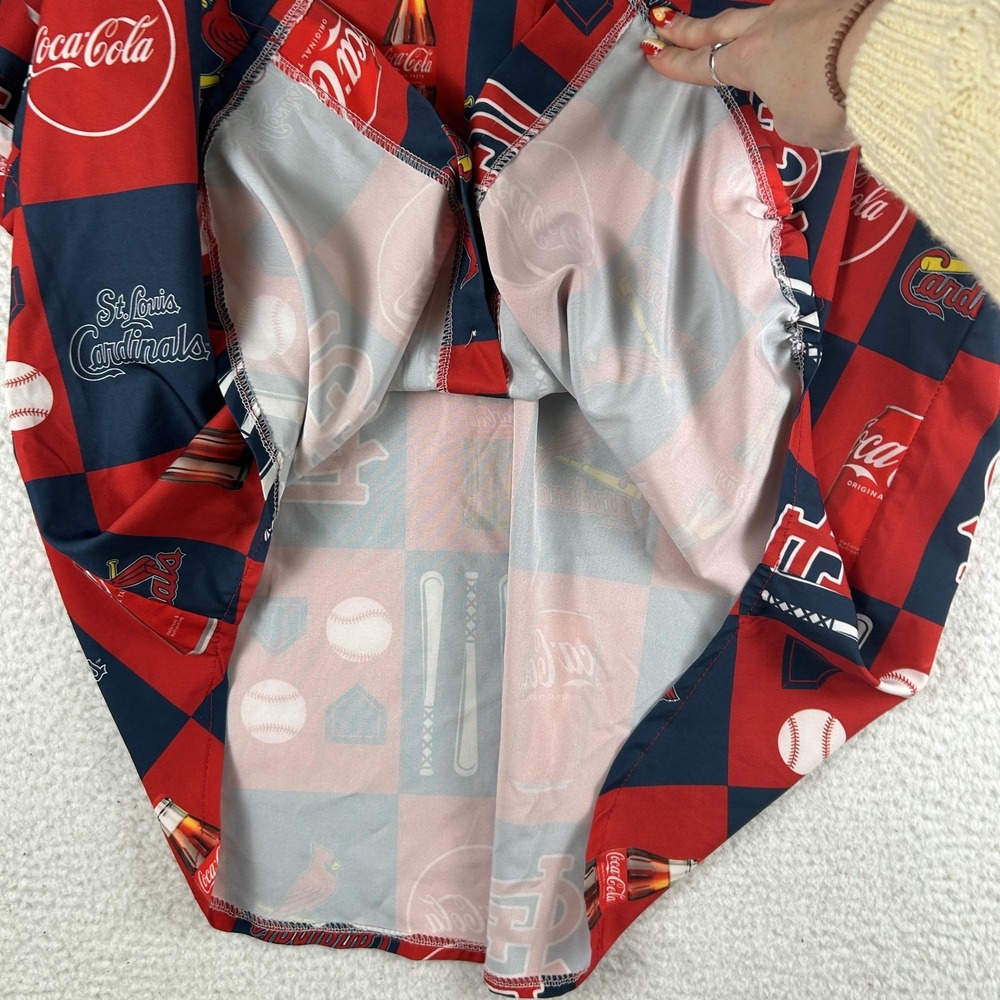 St. Louis Cardinals Shirt Mens XL Red Blue MLB Baseball Coca-Cola All Over Print - Picture 5 of 11